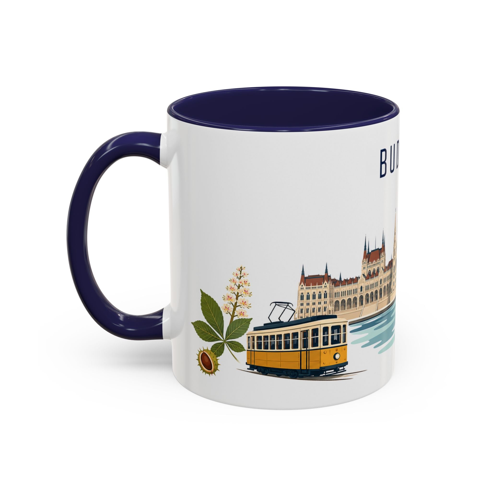 Budapest Coffee Mug | Hungary Travel Souvenir | Porcelain Decal City Gift | 11oz 15oz Accent Mug