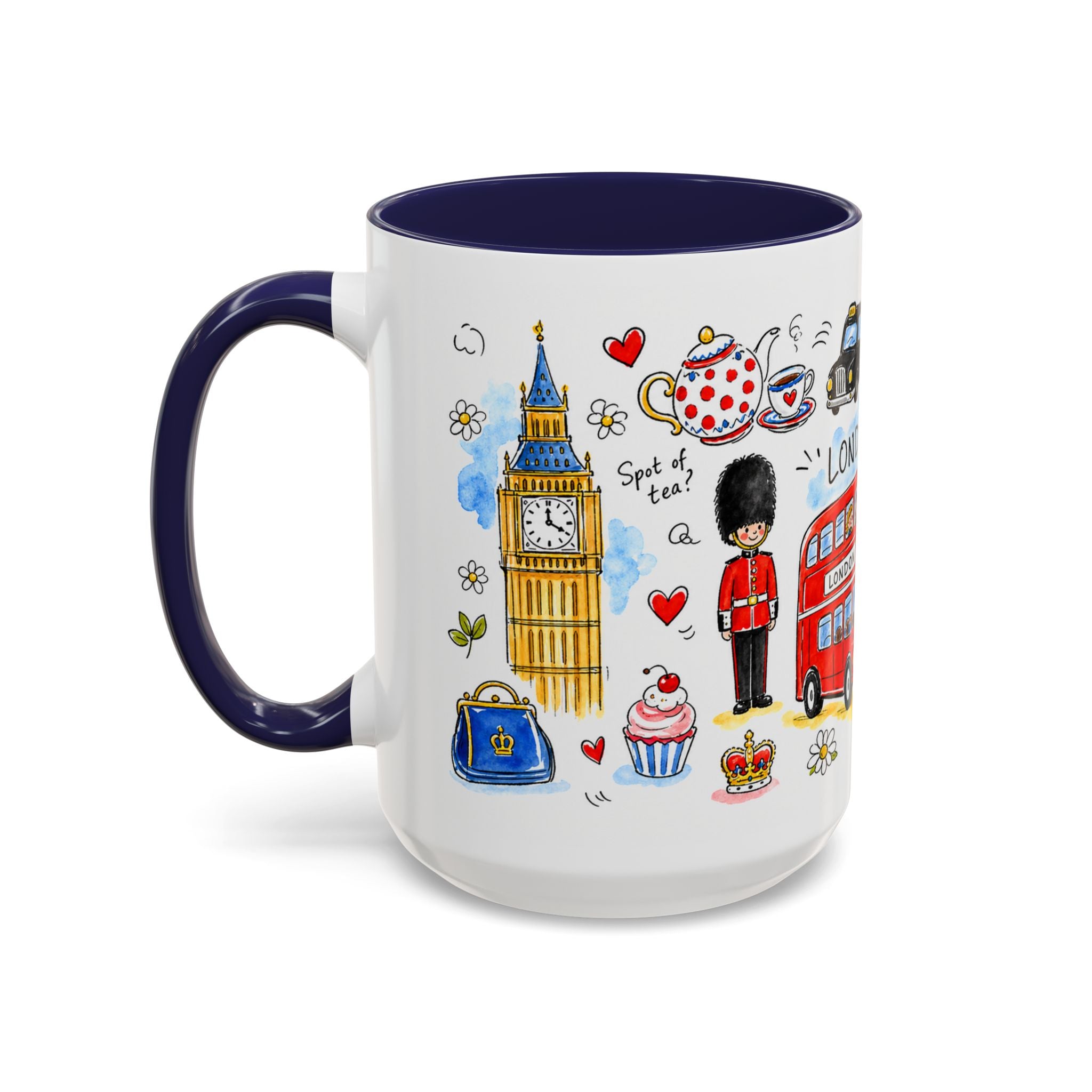 London Travel Mug | European City Souvenir Accent Coffee Mug | 11oz 15oz Ceramic Cup