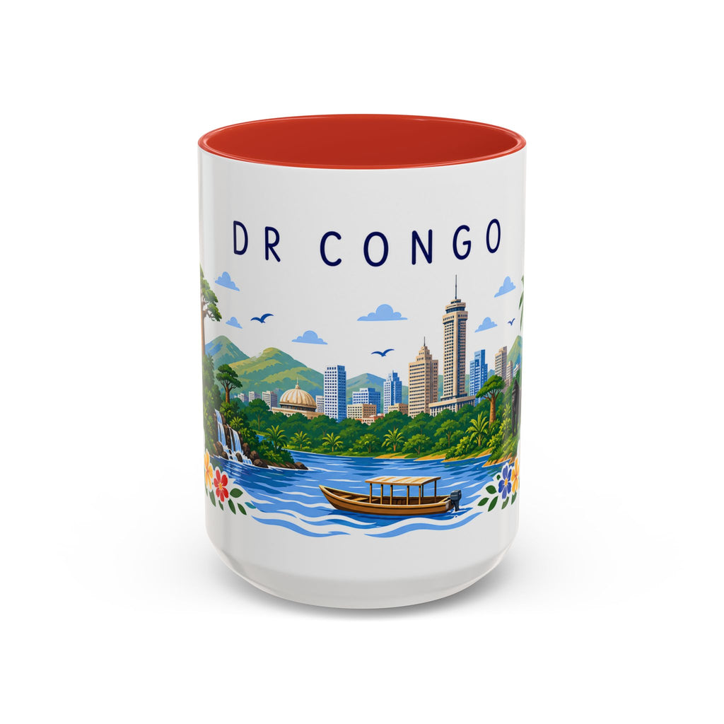 DR Congo Coffee Mug | Travel Souvenir Accent Mug | Place Gift Ceramic Cup 11oz 15oz