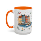 Copenhagen Christmas Mug | Watercolor Travel Souvenir | Holiday Gift | Accent Ceramic Coffee Cup 11oz 15oz