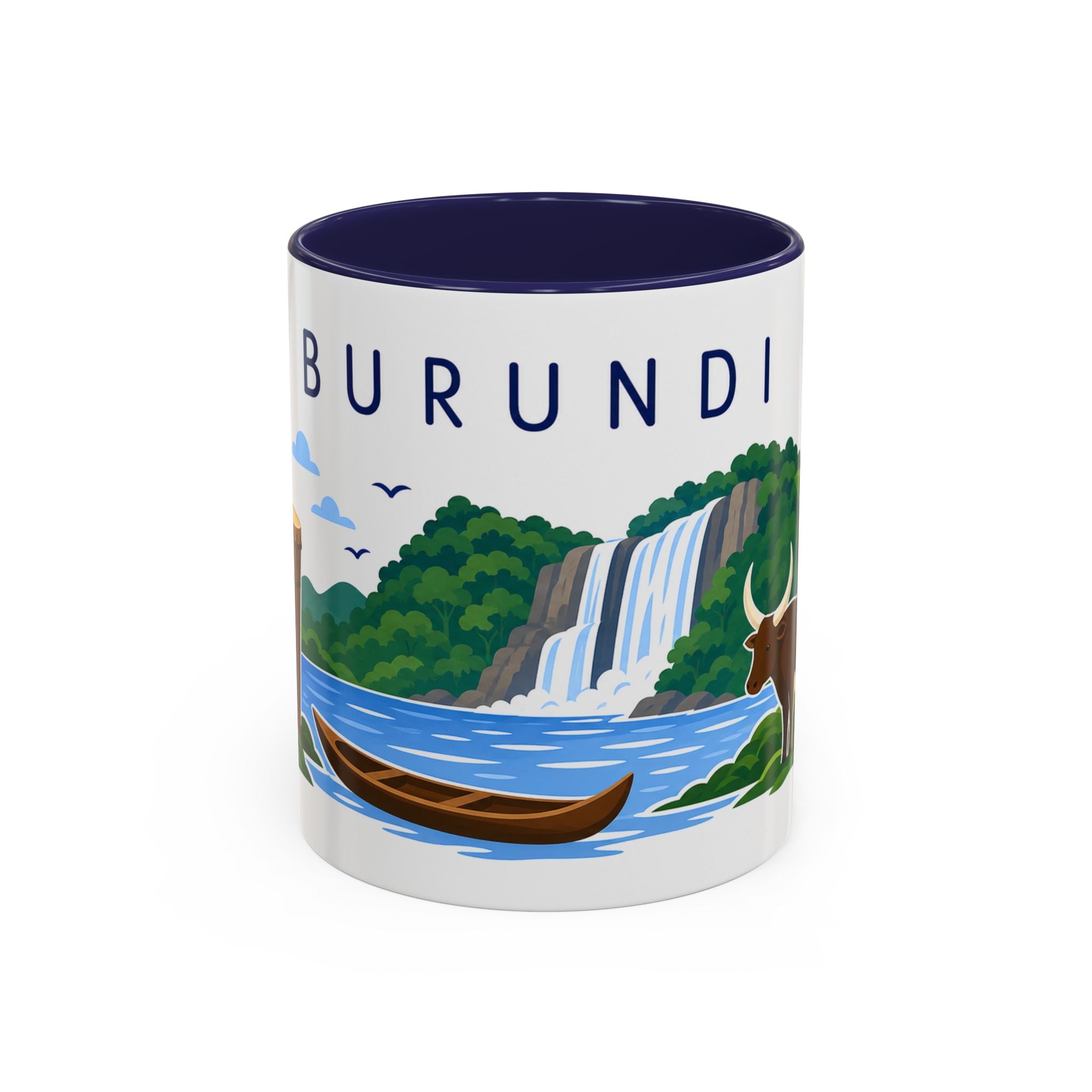 Burundi Coffee Mug | Travel Souvenir Accent Mug | Country Gift Ceramic Cup 11oz 15oz