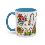 Ubud Illustrated Travel Mug | City Souvenir Accent Coffee Mug | 11oz 15oz Ceramic Cup