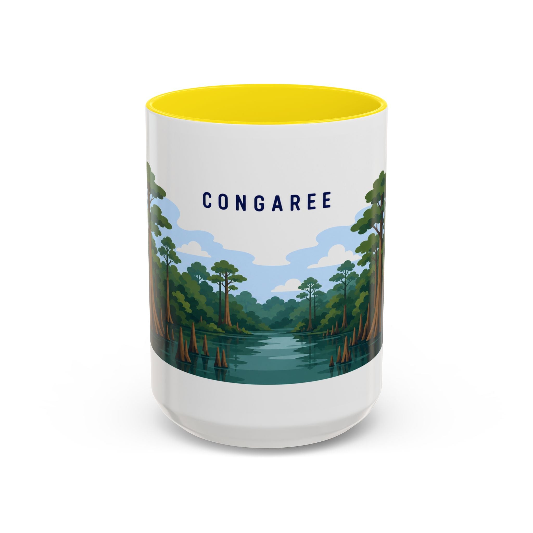 Congaree National Park Coffee Mug | Solid Color Block Park Souvenir | 11oz 15oz Accent Mug