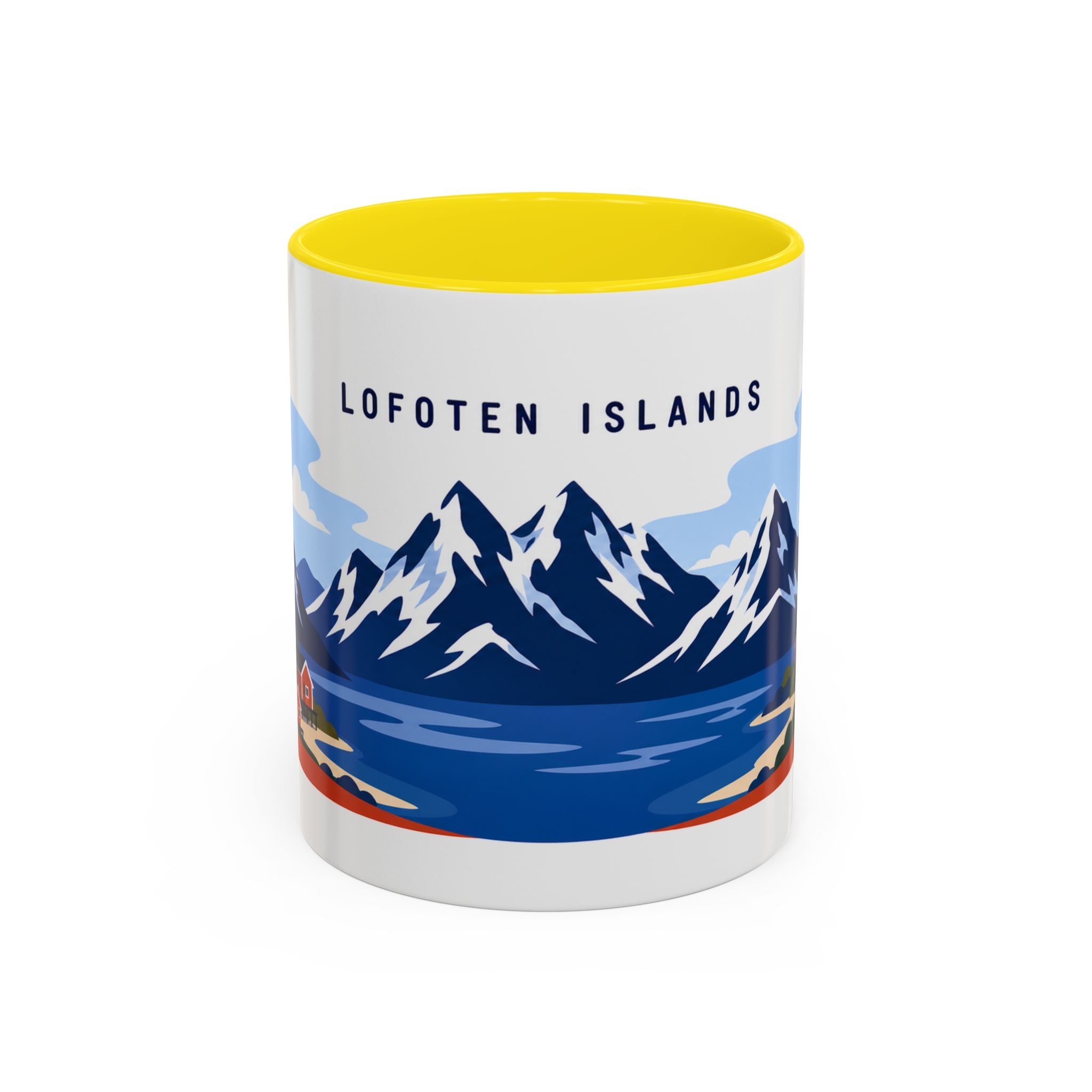 Lofoten Islands Coffee Mug | Travel Destination Souvenir Gift | Accent Color Ceramic 11oz 15oz