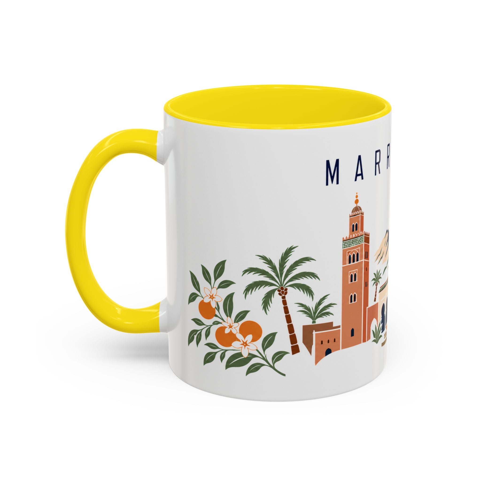 Marrakech Coffee Mug | Morocco Travel Souvenir | Porcelain Decal City Gift | 11oz 15oz Accent Mug