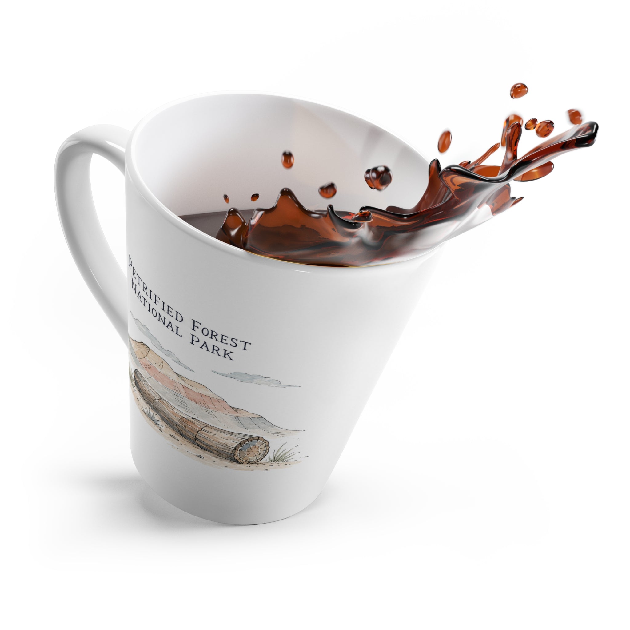 Petrified Forest National Park Latte Mug | Pastel Watercolor Nature Coffee Cup | 12 oz Travel Souvenir Gift