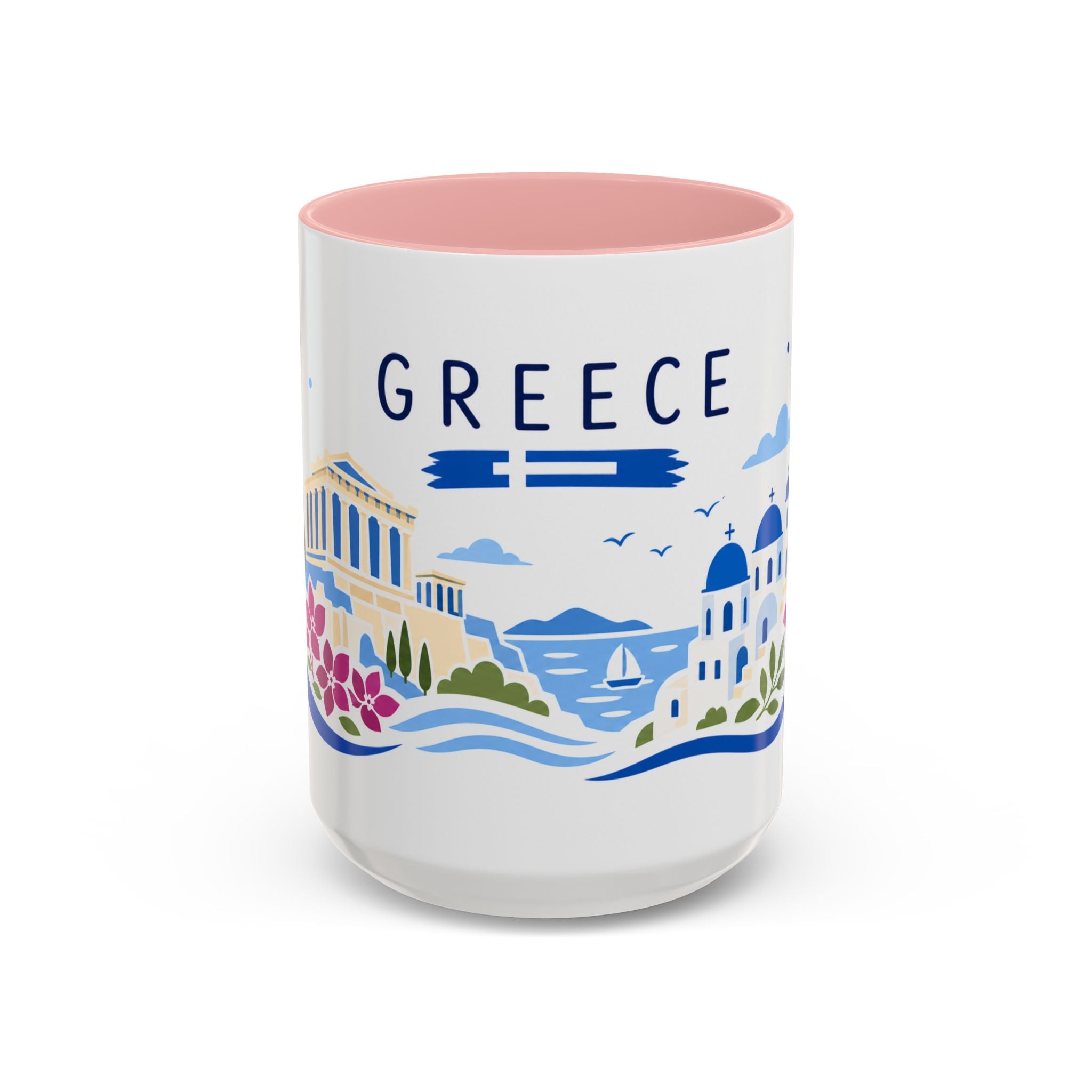 Greece Coffee Mug | Travel Souvenir Accent Mug | Country Gift Ceramic Cup 11oz 15oz