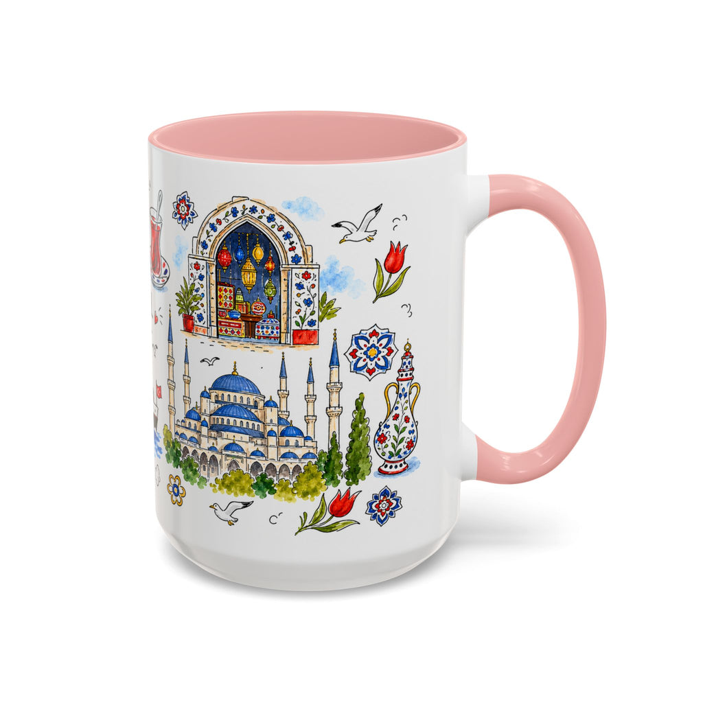 Istanbul Travel Mug | European City Souvenir Accent Coffee Mug | 11oz 15oz Ceramic Cup