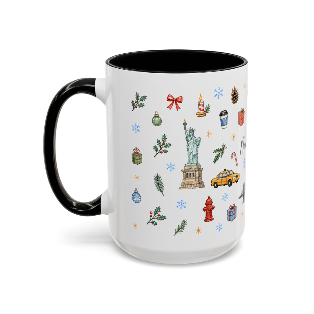 New York City Christmas Mug | Watercolor City Souvenir | Ceramic Coffee Cup