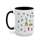 New York City Christmas Mug | Watercolor City Souvenir | Ceramic Coffee Cup