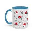 Ohio Scarlet Carnation Mug, State Flower Floral Coffee Cup, 11oz Botanical Gift
