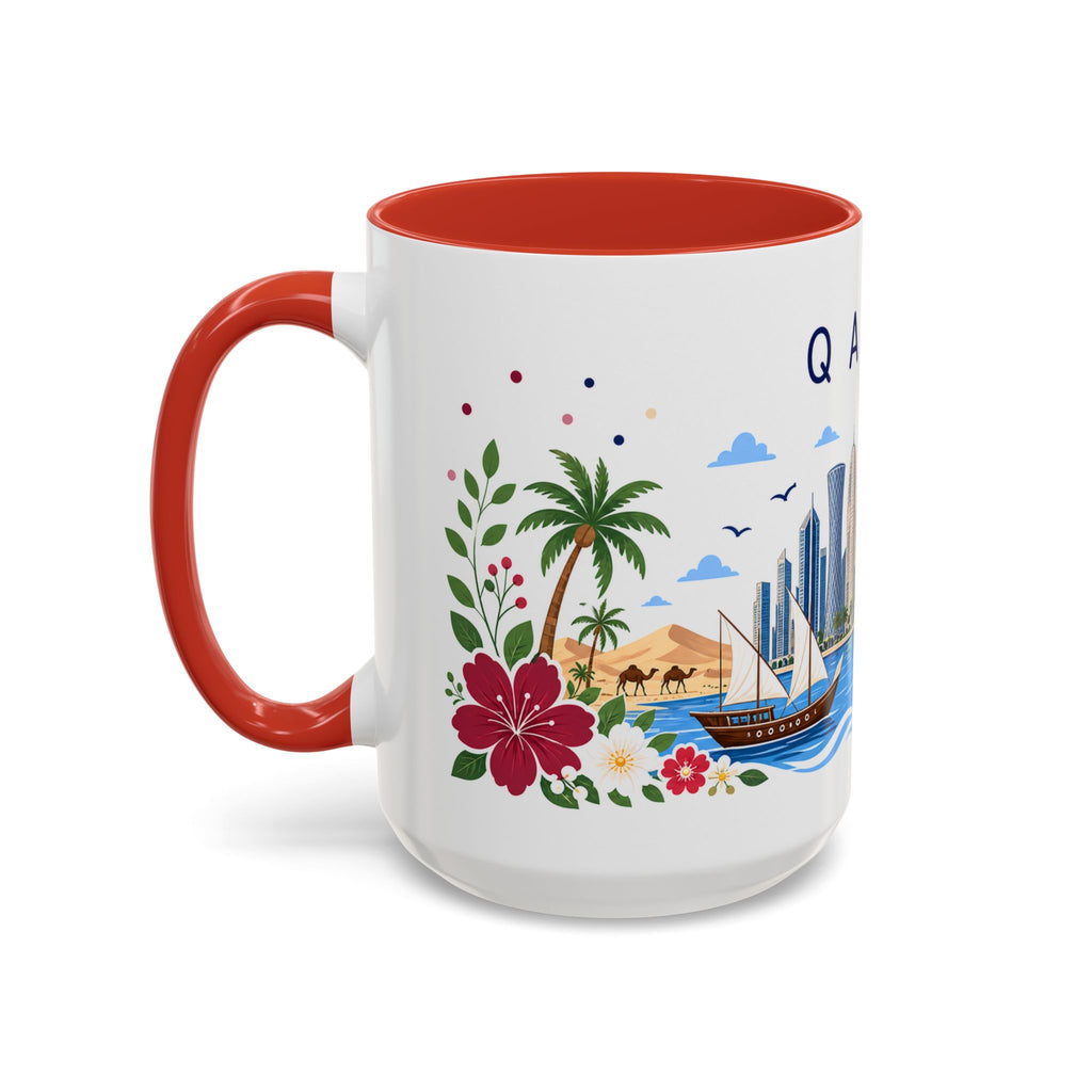 Qatar Coffee Mug | Travel Souvenir Accent Mug | Place Gift Ceramic Cup 11oz 15oz