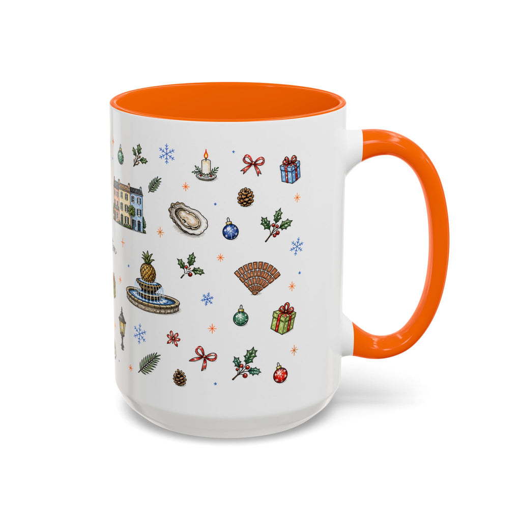 Charleston Christmas Mug | Watercolor City Souvenir, Holiday Travel Gift (11oz/15oz)