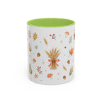 Thanksgiving Mug | Country Harvest Watercolor Gift | Pumpkin Scarecrow Accent Cup 11oz 15oz