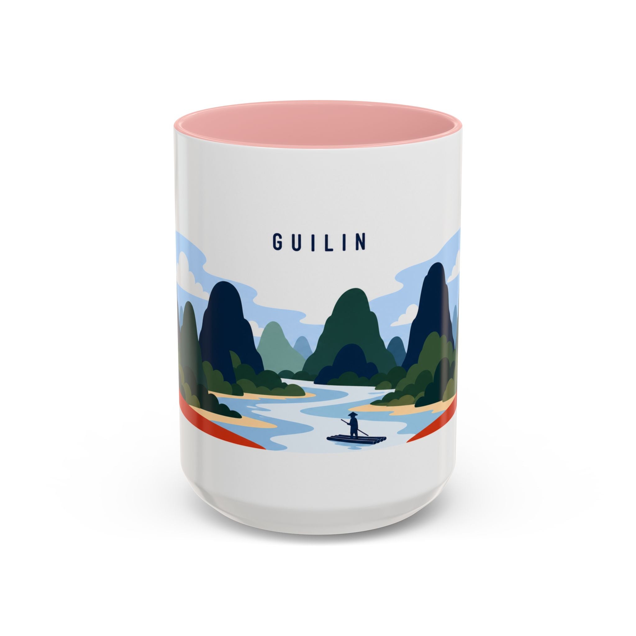 Guilin Coffee Mug | Travel Destination Souvenir Gift | Accent Color Ceramic 11oz 15oz