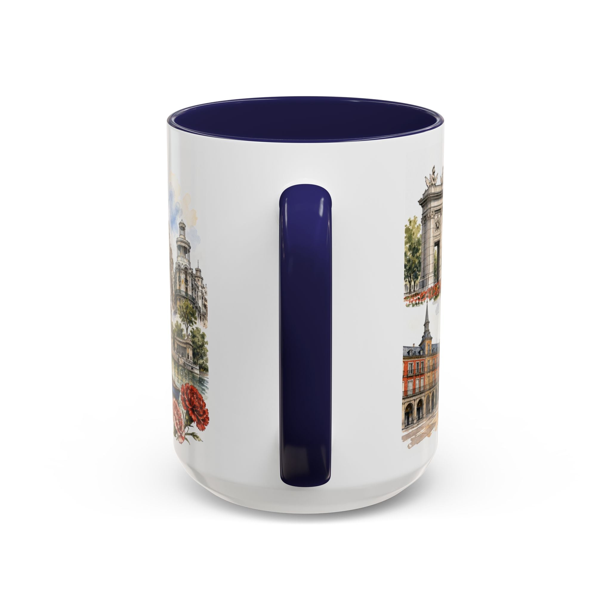 Madrid Coffee Mug | Spain Travel Souvenir | Vintage Illustrated City Gift | 11 oz 15 oz Accent Mug