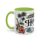 Honolulu Coffee Mug | United States Travel Souvenir | Vintage Illustrated City Gift | 11 oz 15 oz Accent Mug