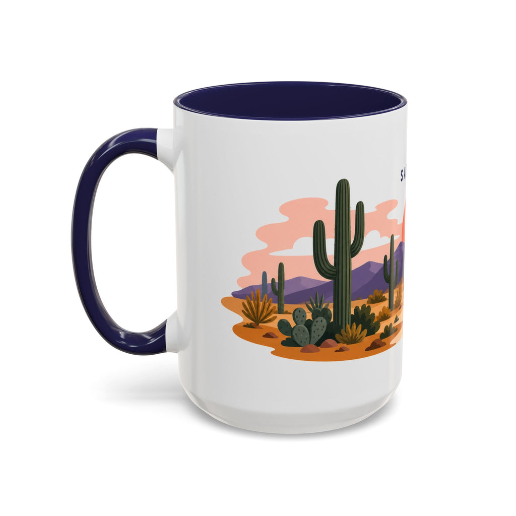 Saguaro National Park Coffee Mug | Solid Color Block Park Souvenir | 11oz 15oz Accent Mug