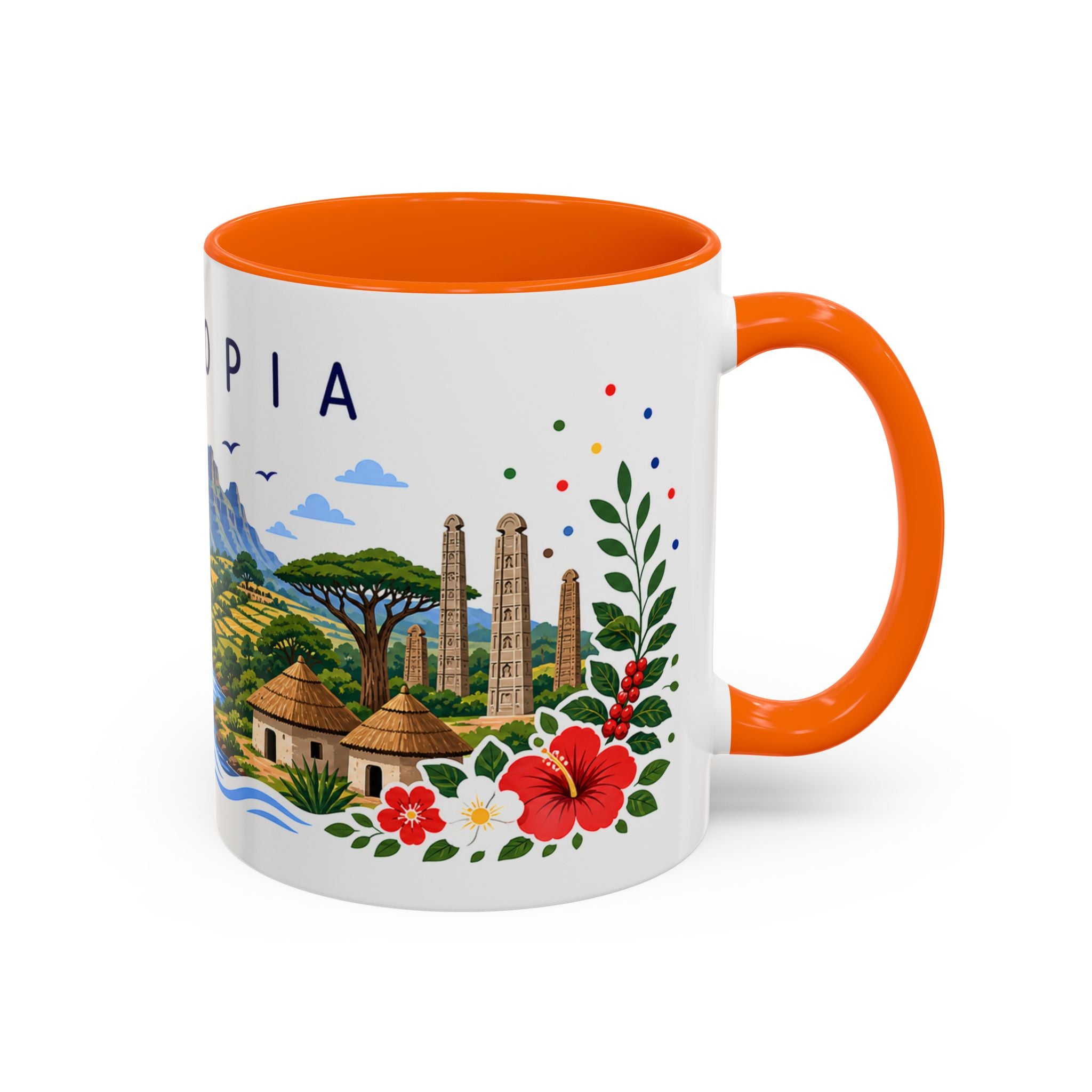 Ethiopia Coffee Mug | Travel Souvenir Accent Mug | Place Gift Ceramic Cup 11oz 15oz