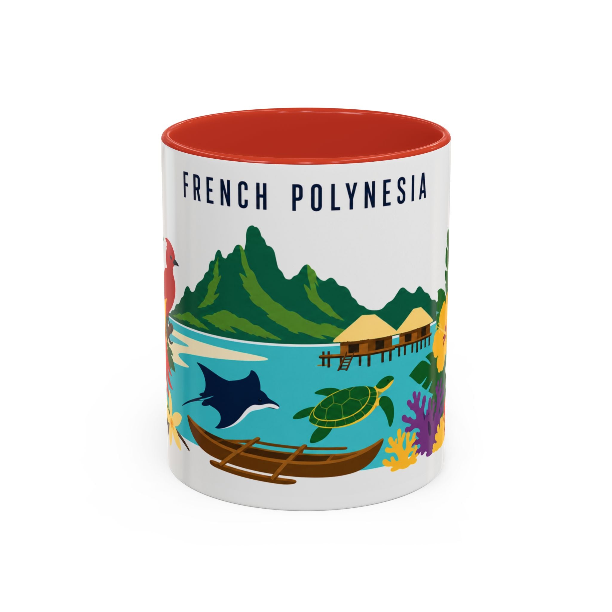 French Polynesia Coffee Mug | Travel Souvenir Accent Mug | Country Gift Ceramic Cup 11oz 15oz