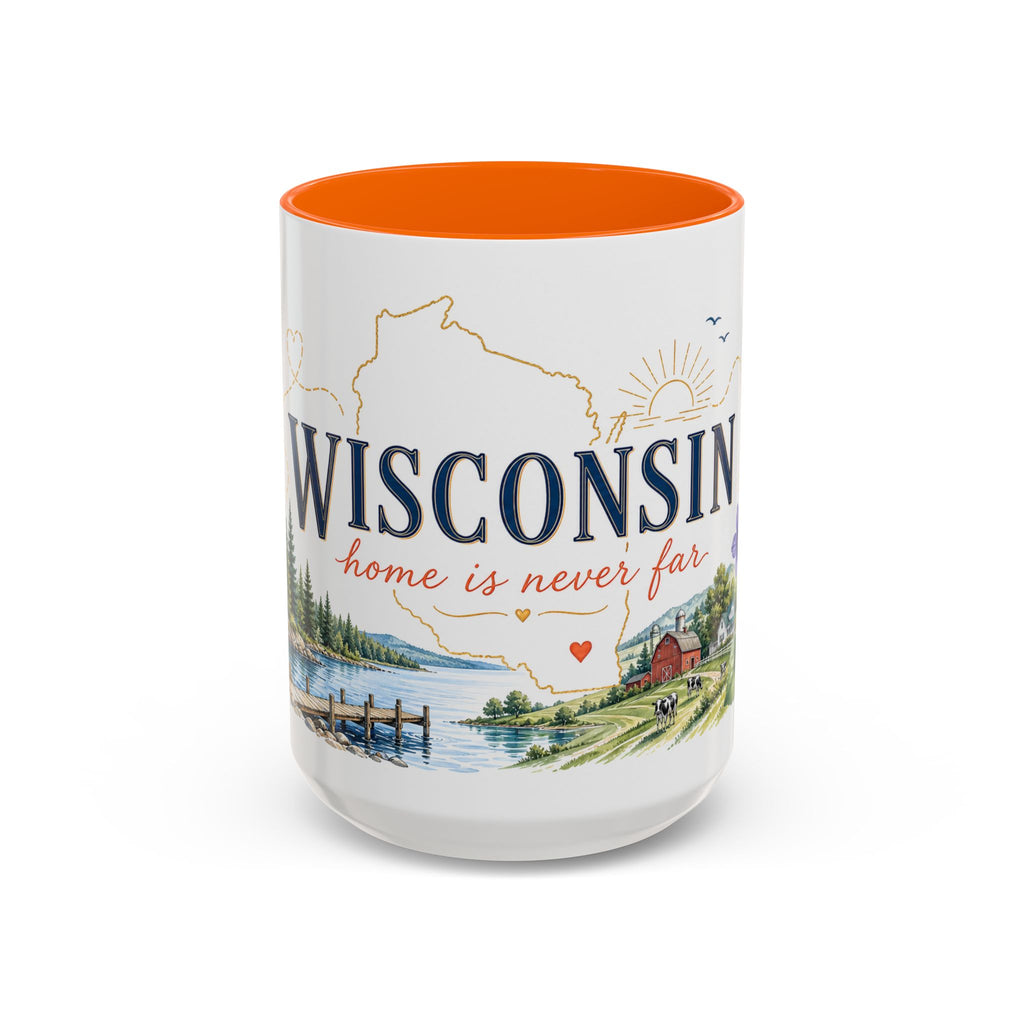 Wisconsin Home State Mug | Moving Away Gift | Long Distance Friendship Coffee Cup | 11oz 15oz Accent Mug