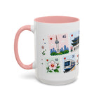 Seoul Coffee Mug | Postage Stamp Collage Mug | Travel Souvenir Accent Cup 11oz 15oz