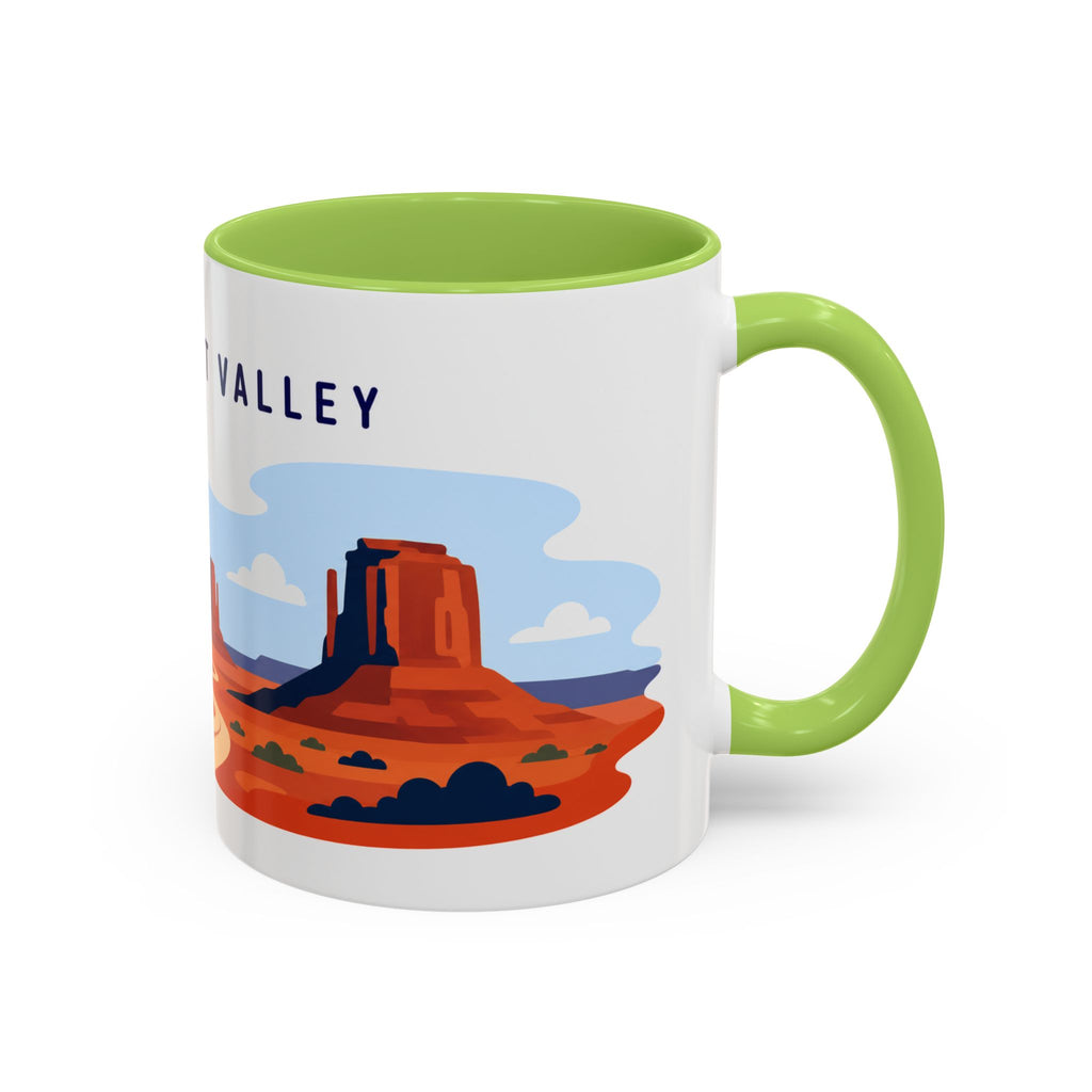 Monument Valley Coffee Mug | Travel Destination Souvenir Gift | Accent Color Ceramic 11oz 15oz