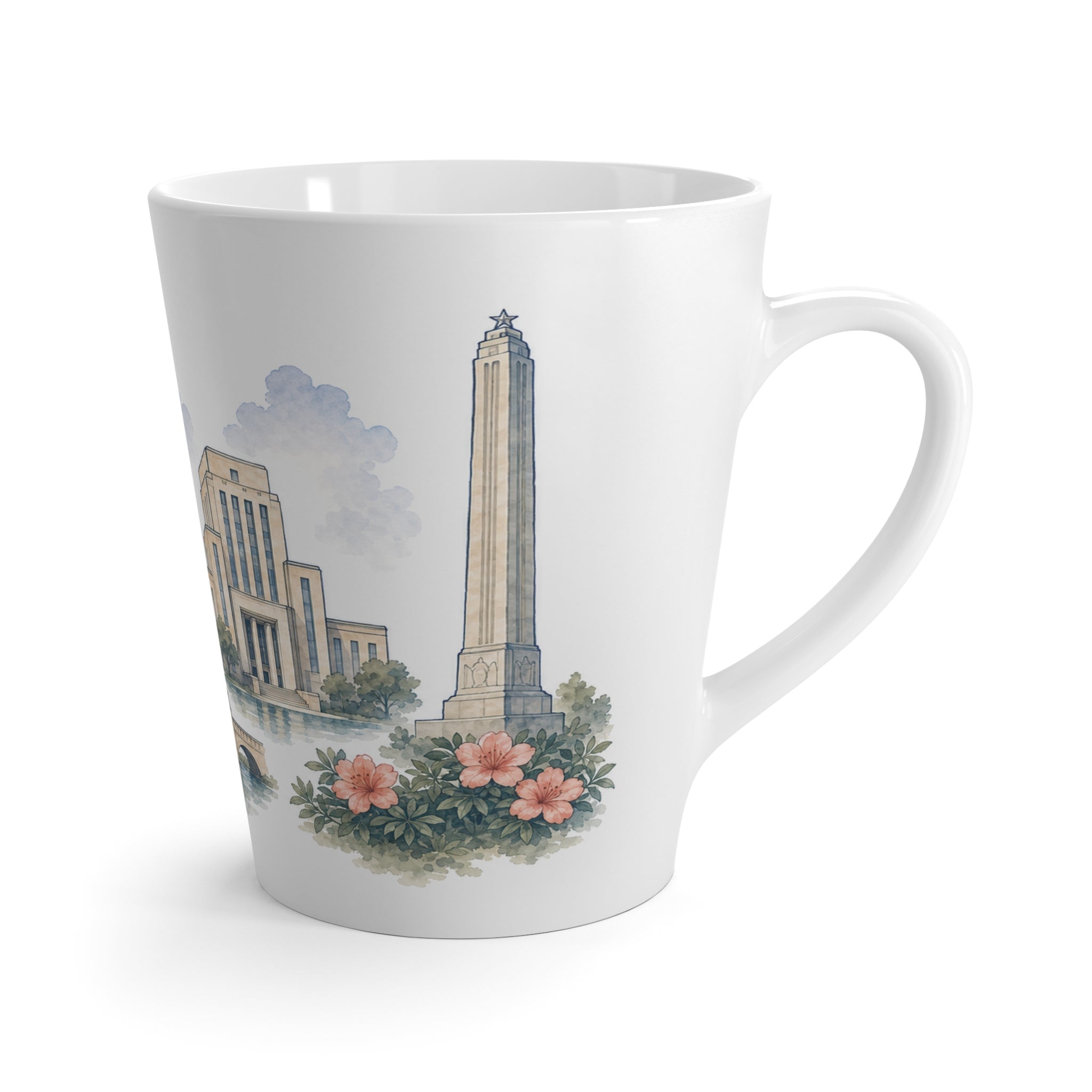 Houston Latte Mug | Watercolor City Travel Mug | 12 oz Ceramic Souvenir Gift