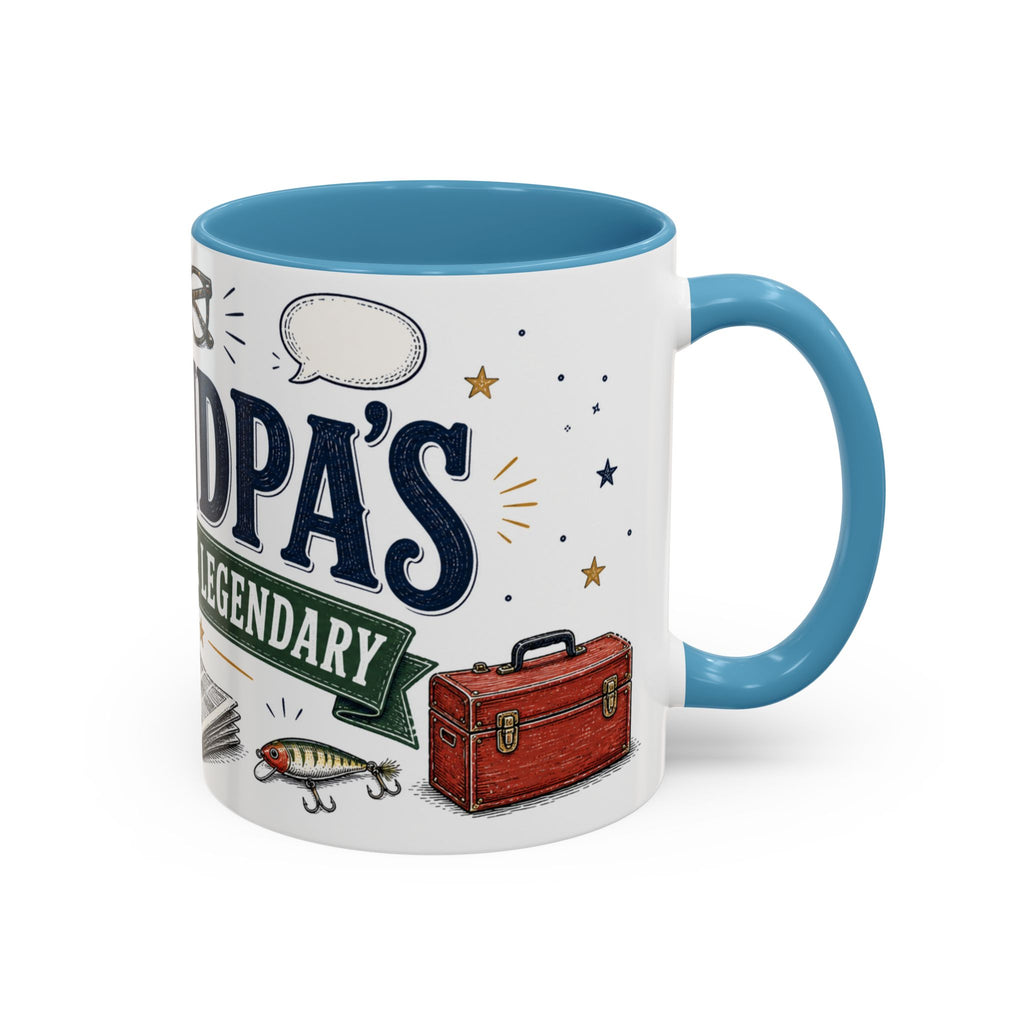 Grandpa's Jokes Are Legendary Coffee Mug | Funny Gift From Grandkids | Accent Ceramic 11oz 15oz