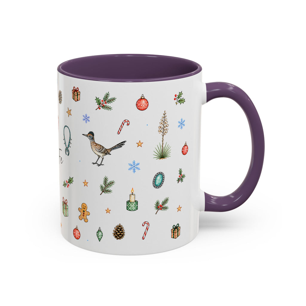 Santa Fe Christmas Mug | Watercolor City Souvenir | Ceramic Coffee Cup (11oz 15oz)