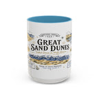 Great Sand Dunes National Park Coffee Mug | Colorado Desert Mountain Dunes Gift | Accent Color Ceramic 11oz 15oz