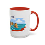Great Ocean Road Coffee Mug | Travel Destination Souvenir Gift | Accent Color Ceramic 11oz 15oz
