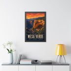 Mesa Verde National Park Framed Poster | Vintage Travel Wall Art | Black Walnut White Frame | 16x24 20x30