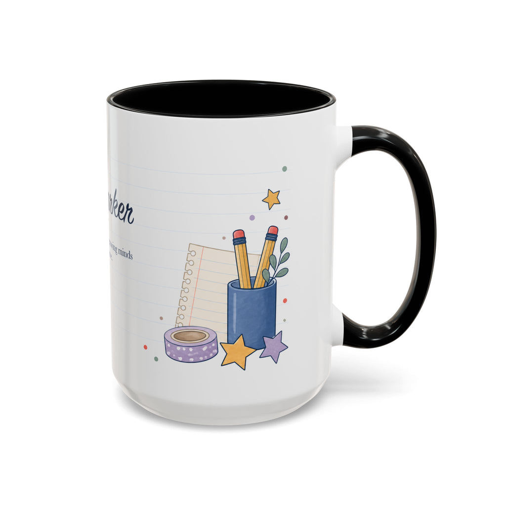 Personalized Teacher Mug | Custom Name Notebook Coffee Cup | Back to School Gift 11oz 15oz