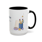 Personalized Teacher Mug | Custom Name Notebook Coffee Cup | Back to School Gift 11oz 15oz