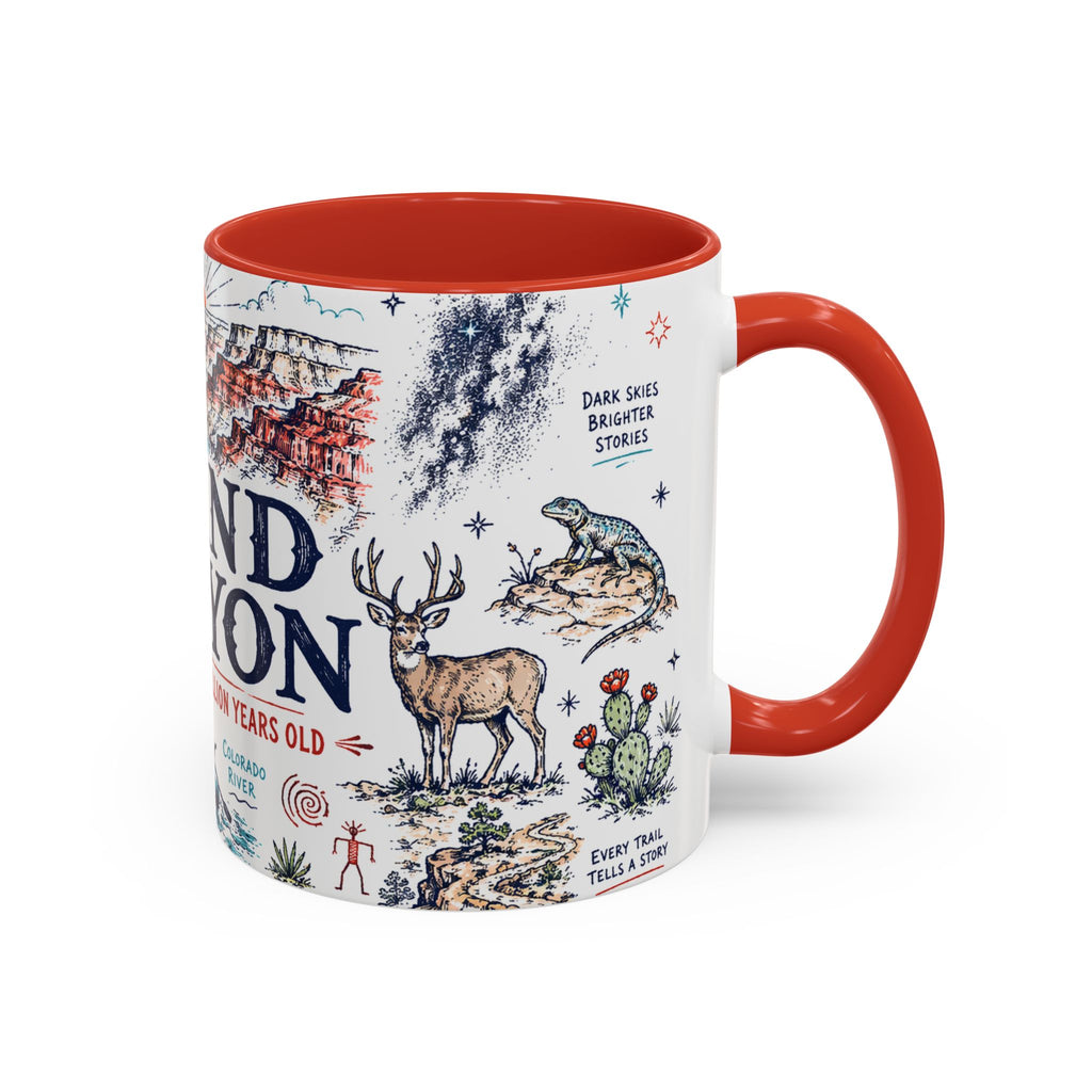 Grand Canyon National Park Coffee Mug | Hiking Camping Nature Gift | Accent Color Ceramic 11oz 15oz