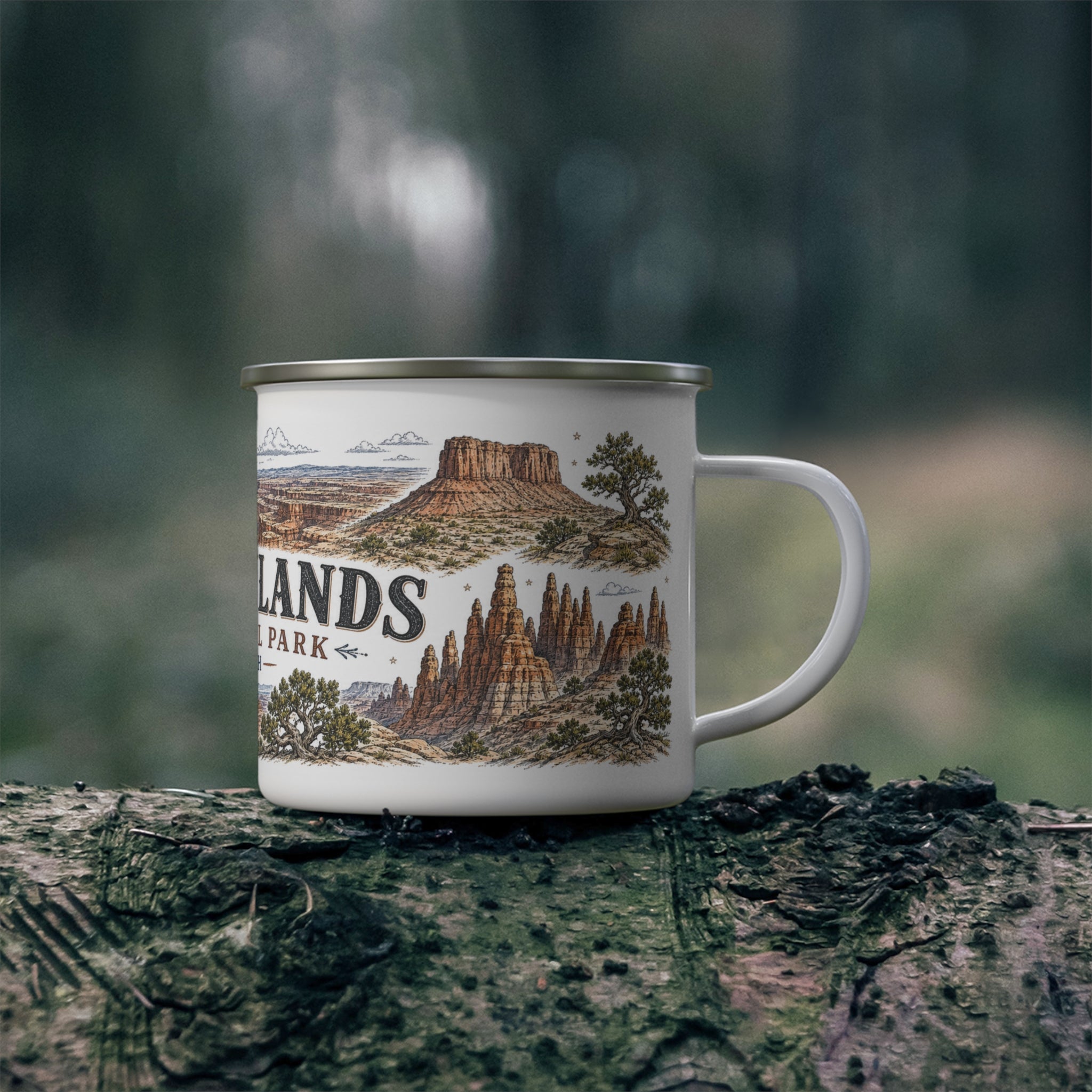 Canyonlands National Park Vintage Enamel Camping Mug | 12oz National Park Hiking Gift