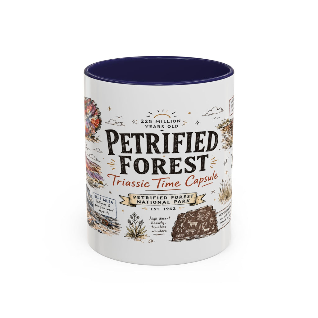 Petrified Forest National Park Coffee Mug | Arizona Painted Desert Fossil Gift | Accent Color Ceramic 11oz 15oz