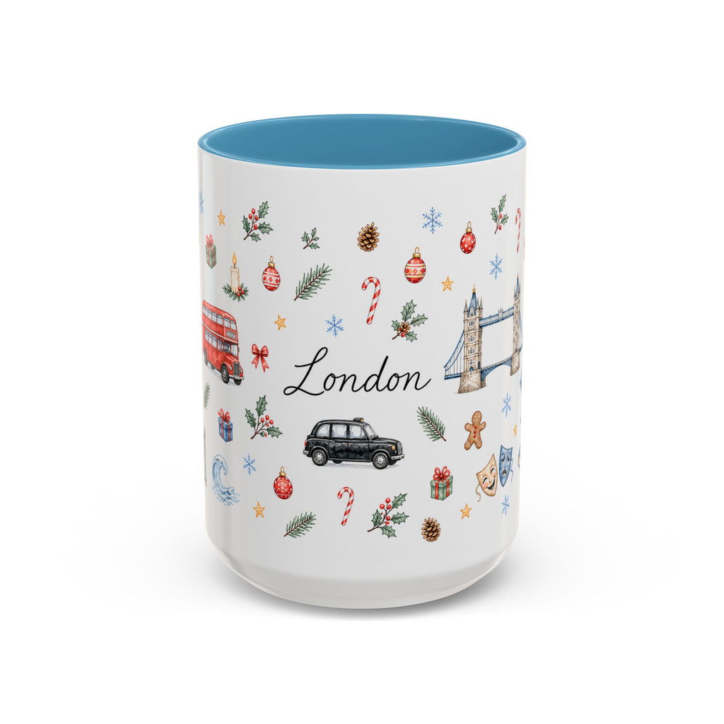 London Christmas Mug | Watercolor City Souvenir, Travel Memories, Ceramic Coffee Cup