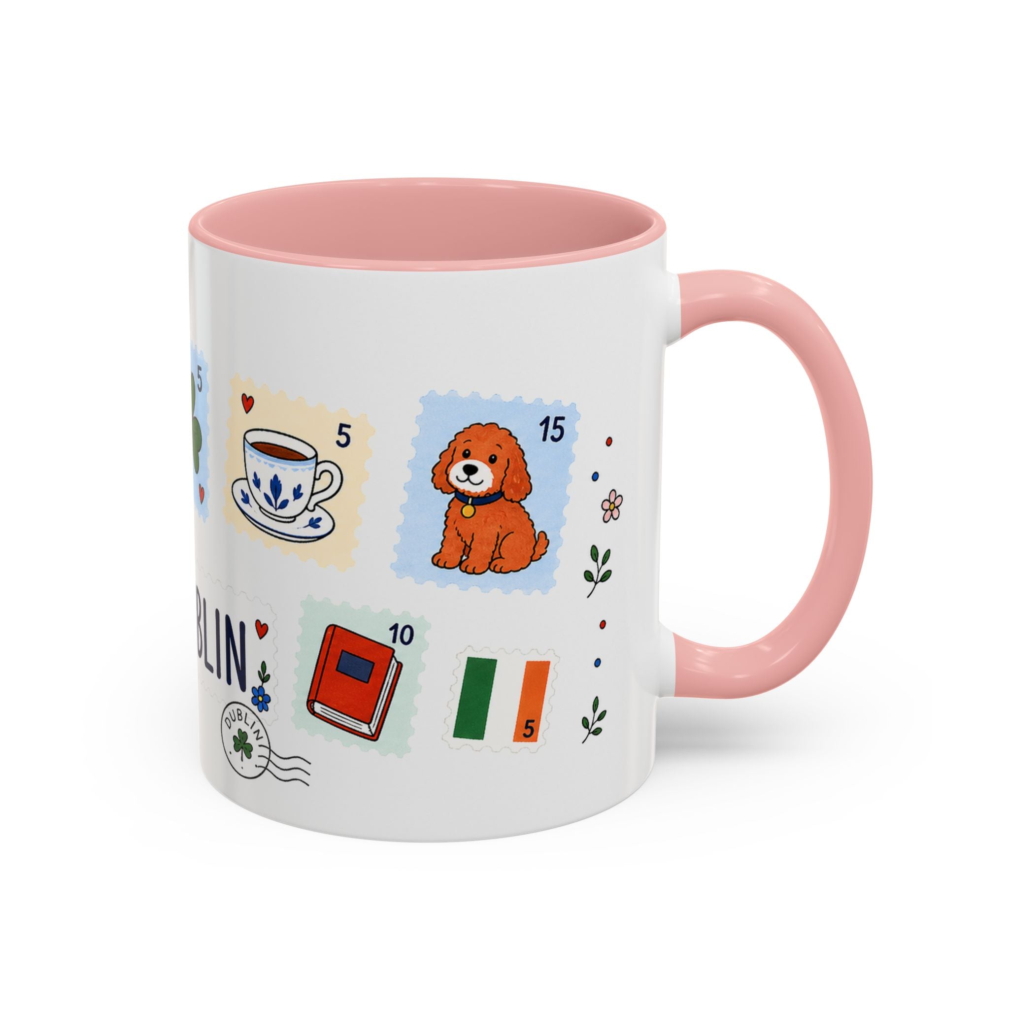 Dublin Coffee Mug | Postage Stamp Collage Mug | Travel Souvenir Accent Cup 11oz 15oz