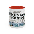 Kenai Fjords National Park Coffee Mug | Alaska Coastal Wildlife Hiking Gift | Accent Color Ceramic 11oz 15oz
