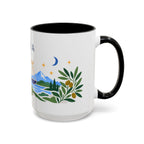 Libra Zodiac Coffee Mug | Scales and Rose Design | Astrology Birthday Gift | 11 oz 15 oz Ceramic Accent Mug
