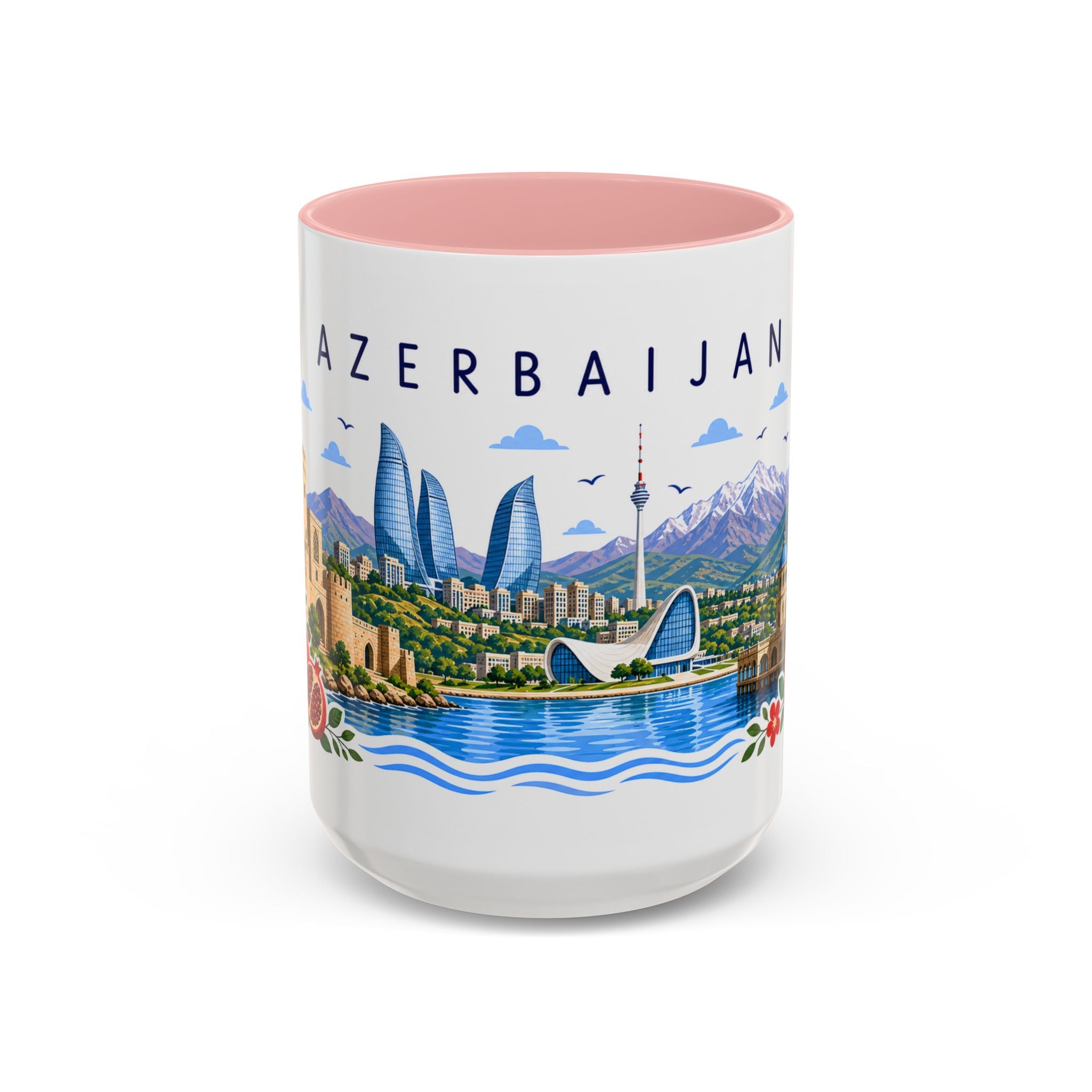 Azerbaijan Coffee Mug | Travel Souvenir Accent Mug | Place Gift Ceramic Cup 11oz 15oz