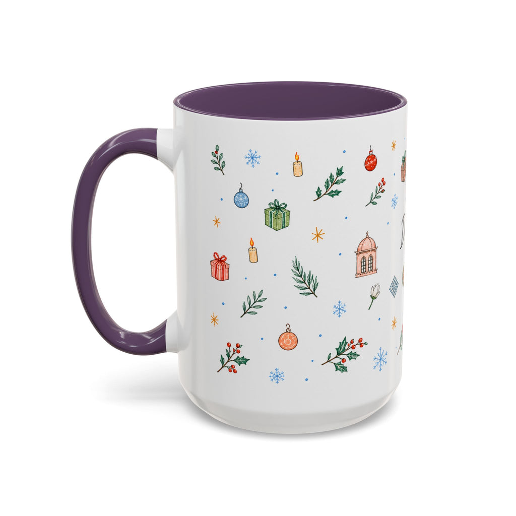 Dhaka Christmas Mug | Watercolor Travel Souvenir | Holiday Gift | Accent Ceramic Coffee Cup 11oz 15oz
