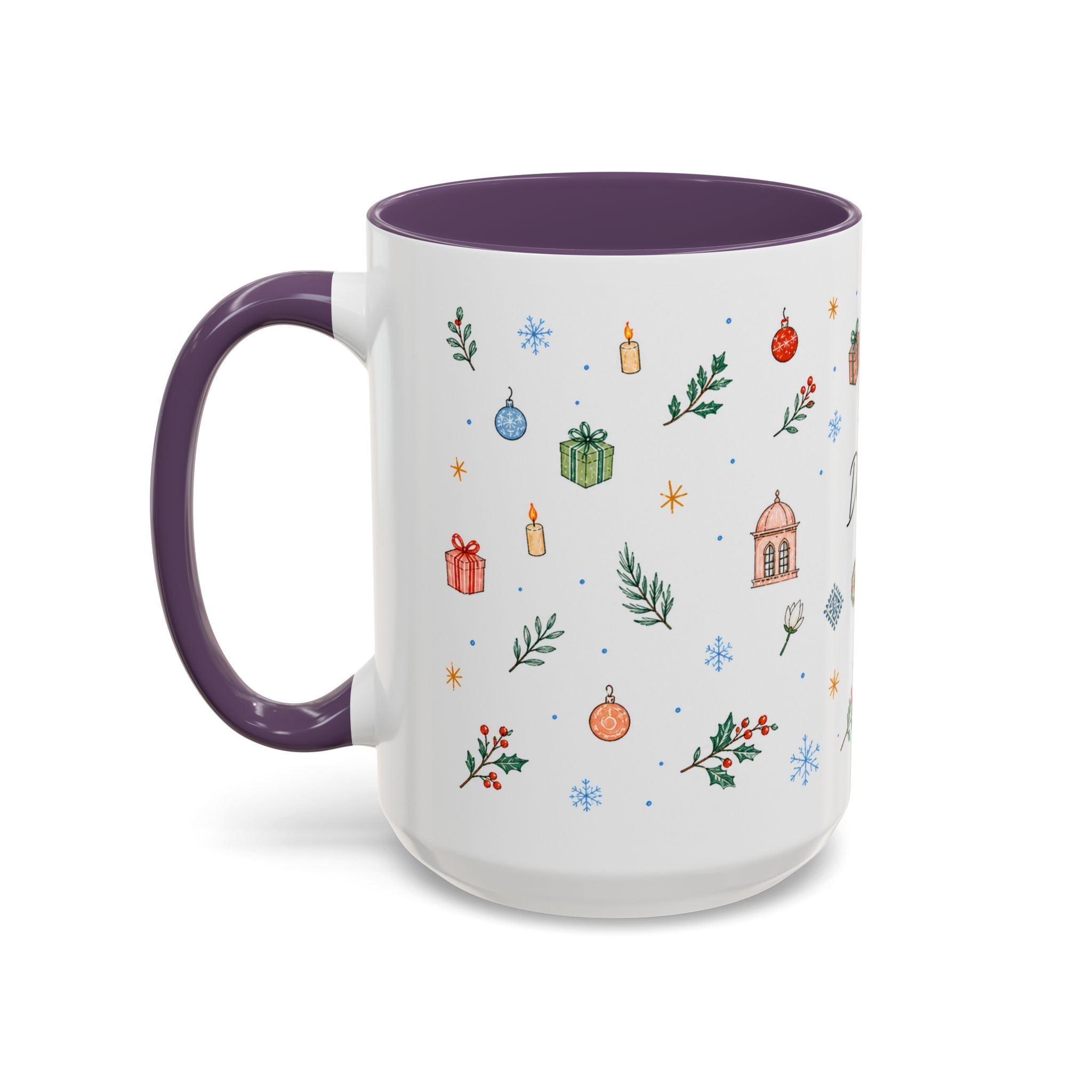 Dhaka Christmas Mug | Watercolor Travel Souvenir | Holiday Gift | Accent Ceramic Coffee Cup 11oz 15oz