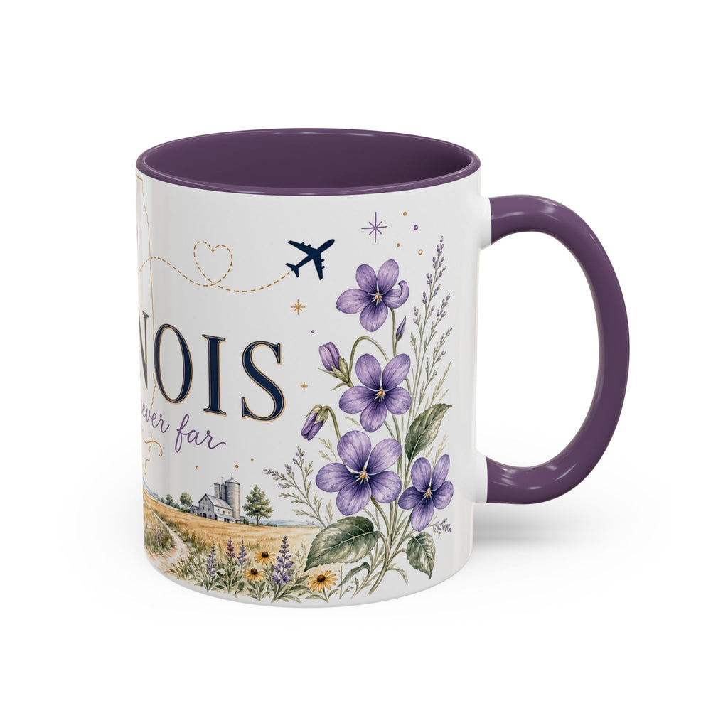 Illinois State Map Mug | Botanical Travel Sketch, Moving Away Gift (11oz 15oz)