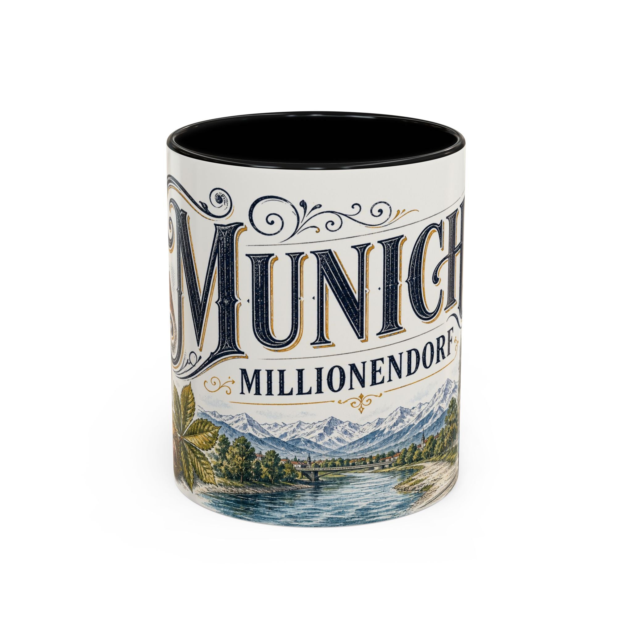 Munich Coffee Mug | Germany Travel Souvenir | Vintage Illustrated City Gift | 11 oz 15 oz Accent Mug