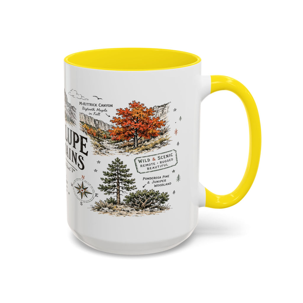 Guadalupe Mountains National Park Coffee Mug | Texas Desert Peaks Hiking Gift | Accent Color Ceramic 11oz 15oz
