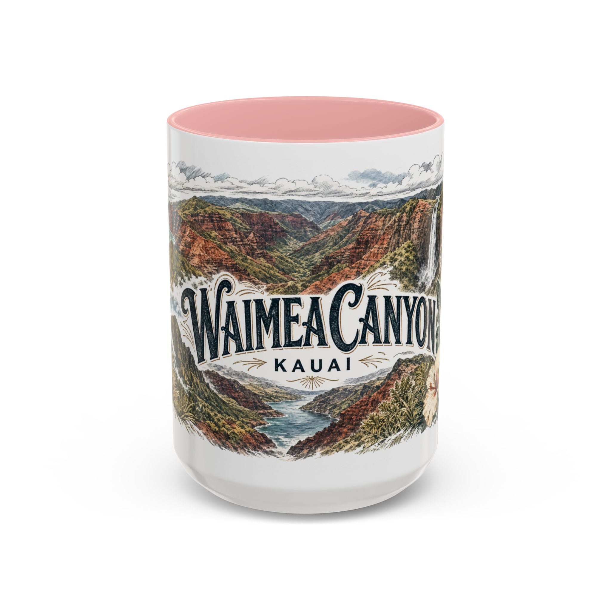 Waimea Canyon Mug, Kauai Travel Souvenir, Bucket List Gift, Accent Ceramic Coffee Mug 11oz 15oz