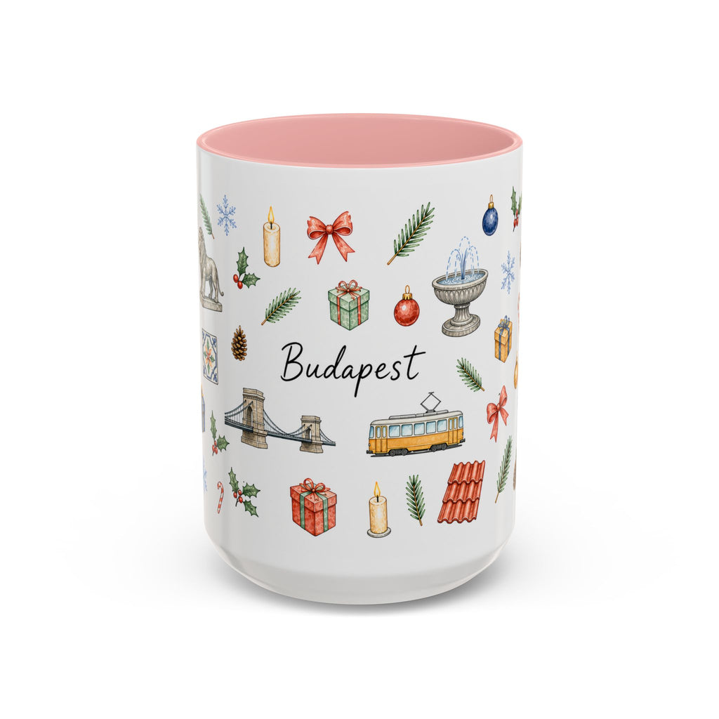 Budapest Christmas Mug | Watercolor City Souvenir | Ceramic Coffee Cup (11oz 15oz)